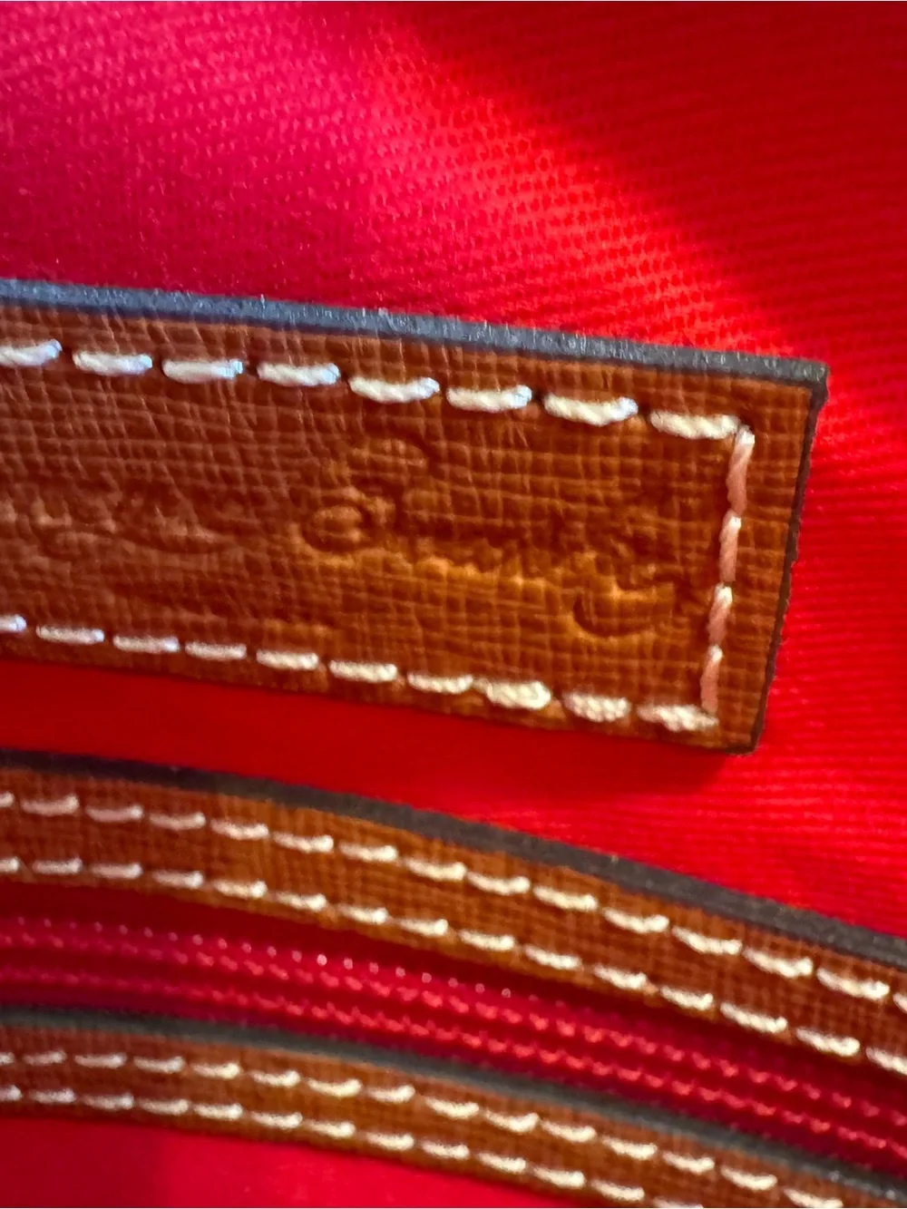 Dooney & Bourke Cognac Leather Dome Satchel with Crossbody Strap